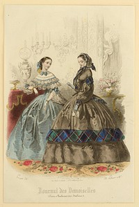 Fashion Plate from Journal des demoiselles, A. Pauquet