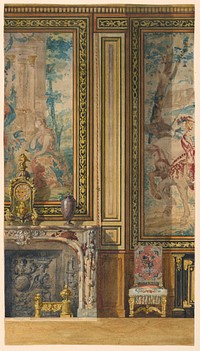 Section of a wall, Tapestry Room, Palace of Fontainebleau, Frederick Marschall