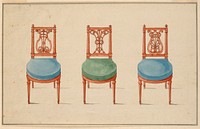 Design for Three Chairs, Jean Dmosthne Dugourc