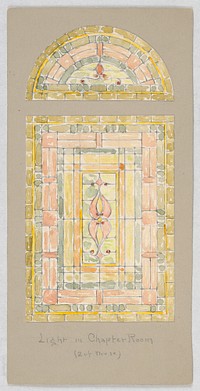 Design for Stained Glass Window: Light in Chapter Room, Carnegie Hall, New York, NY, Alice Cordelia Morse