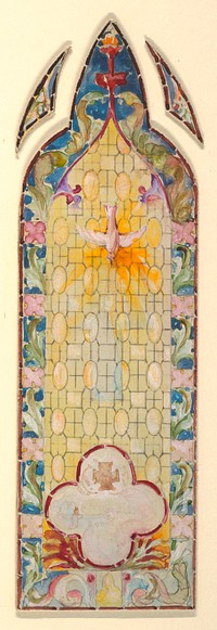 Stained glass window: three part design, John C Wolf