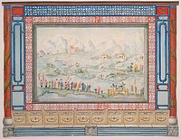 Wall Decoration with Oriental Landscape, probably for Conservatory/Music Room, Royal Pavilion, Brighton