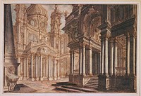 Theater Design: A Town Square, Francesco Galli Bibiena