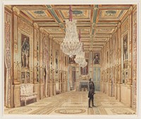 View of the Picture Gallery at the Ch&acirc;teau d'Eu (Vue de la Galerie au Ch&acirc;teau d'Eu), Alexandre Dominique Denuelle