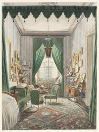 Interior with a Curtained Bed Alcove