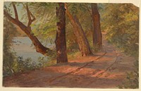 Landscape from North American (Road by a Lake), Frederic Edwin Church