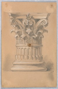 Study of a Capital and Base, Arnold William Brunner