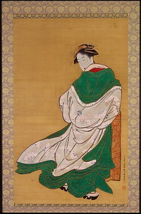 Woman walking in a breeze, Utagawa Toyoharu