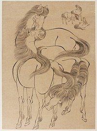 Horses by Katsushika Hokusai