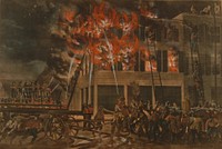 Lithograph, "The Life of a Fireman Series - The Fire - Now Then With a Will - Shake Her Up Boys!", Smithsonian National Museum of African Art