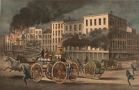 Lithograph, "The Life of the Fireman Series - The Metropolitan System", Smithsonian National Museum of African Art