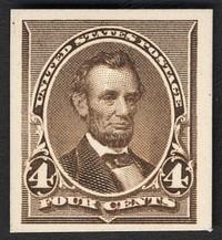 4c Abraham Lincoln card plate proof