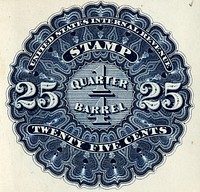 25c Beer revenue stamp proof single