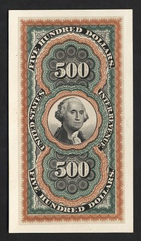 $500 Documentary Second Issue Persian Rug revenue stamp die proof