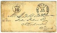 Confederate handstamp Paid 10