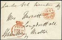 Free Frank front from England, with a Sunday postmark
