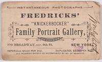 Buisness card of Charles Fredricks