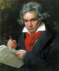 Beethoven portrait (1820) romanticism oil painting by Joseph Karl Stieler.