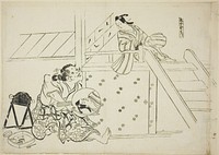 A Woman Nomori (Onna Nomori), no. 11 from a series of 12 prints depicting parodies of plays by Okumura Masanobu