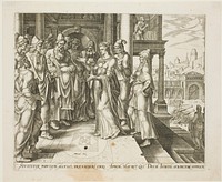 Judith Addressing the Elders of Bethulia, plate three from The Story of Judith and Holofernes by Philip Galle