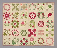 Bedcover (Bride's Album Quilt) by Fanny (Hicks) Lovejoy