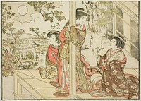 Courtesans of Yotsumaya, from the book "Mirror of Beautiful Women of the Pleasure Quarters (Seiro bijin awase sugata kagami)," vol. 2 by Kitao Shigemasa