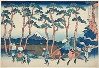 Hodogaya on the Tokaido (Tokaido Hodogaya), from the series "Thirty-six Views of Mount Fuji (Fugaku sanjurokkei)" by Katsushika Hokusai