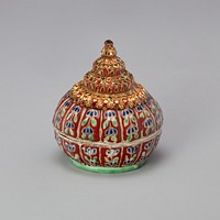 Bencharong (Five-Colored) Ware Miniature Jar with Tiered Cover