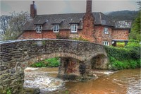 Packhorse stone bridge, historical construction.