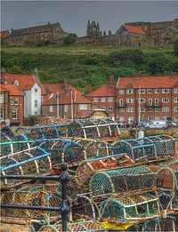 Lobster pots, traditional fisherman village.