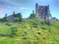 Corfe Castle, ancient architecture remain.