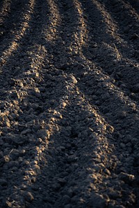 Pebble grainy soil ground field.