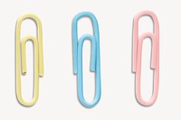 Paper clip stationery set isolated design