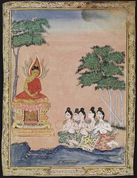 Buddha Preaching to the Five Hermits (19th Century (Rattanakosin)) by Thai