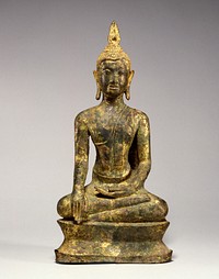 Seated Buddha in "Maravijaya" (14th-15th century (Ayutthaya)) by Thai