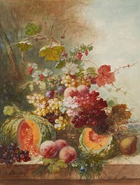 Still Life with Melons (1865) by Alexandre Couder