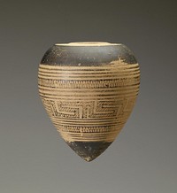 Pointed "Pyxis" (9th century BCE (Geometric)) by Greek