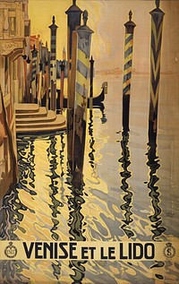 "Venise et le Lido". Travel poster by Italian painter, engraver, illustrator and designer Vittorio Grassi (1878-1958).