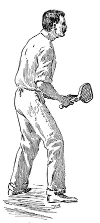 A tennis player from an 1899 magazine illustration