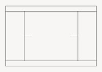 Tennis court outline, design element vector