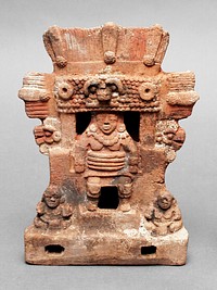 Temple Model with Female Figure and Dwarves