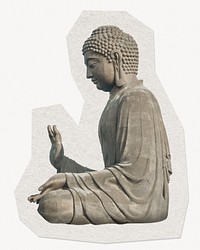 Buddha statue paper cut isolated design