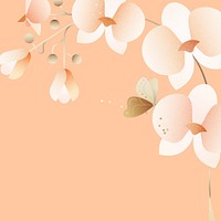 Peach orchid flower design space