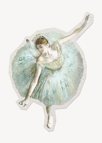 Ballet dancer paper element with white border 