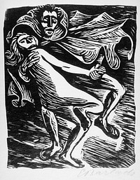 Faust, dancing with the young witch by Ernst Barlach