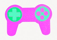 Game console, green & pink collage element