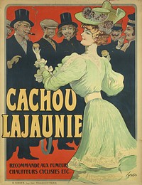 Cachou Lajaunie. Recommandé aux Fumeurs Chauffeurs Cyclistes etc. Großplakat, Farblithographie. 129,5 x 100 cm. Toulouse und Paris, B. Sirven, um 1890 by Tamagno.