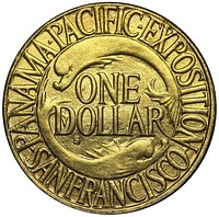 Reverse of a 1915-S Panama-Pacific gold dollar