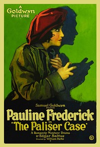 Poster for the 1920 film The Paliser Case' with Pauline Frederick.