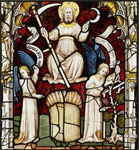 York Minster, Great East Window, 5h, The Harvest of the Earth and the Vintage of the Wrath of God (Rev 14: 14-19)